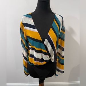 Colorful sheer bodysuit top